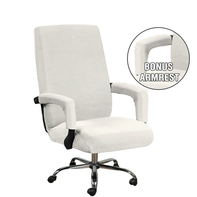 Shukii Waterproof Office Chair Cover Stretch Computer Office High Back Chair Cover with Arm Covers Washable Slipcovers Cover Ivory Large Walmart