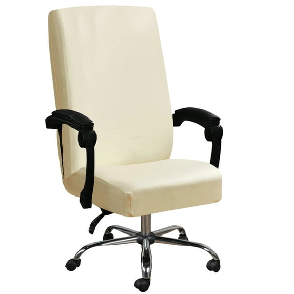 Shukii Waterproof Office Chair Covers Computer Chair Slipcovers Desk Chair Cover Universal Chair Protectors For Rotating Chair(Beige,Large)