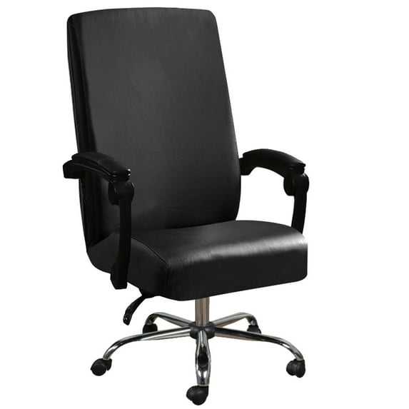 Shukii Waterproof Office Chair Covers Computer Chair Slipcovers Desk Chair Cover Universal Chair Protectors For Rotating Chair(Black,Small)
