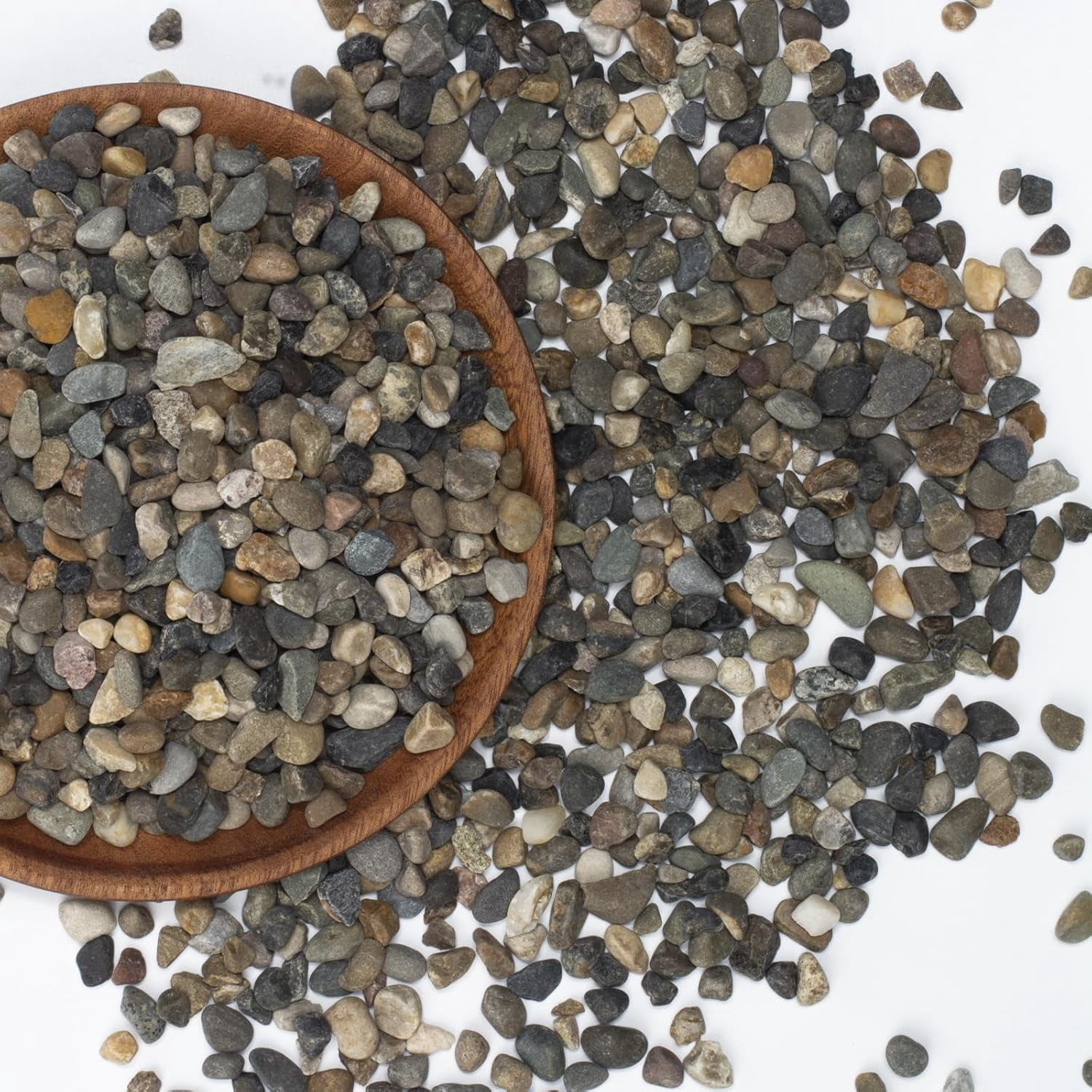 View of Shukong 5 lbs Natural River Pebbles, 0.5-1 Inch Aquarium Gravel for sh ...