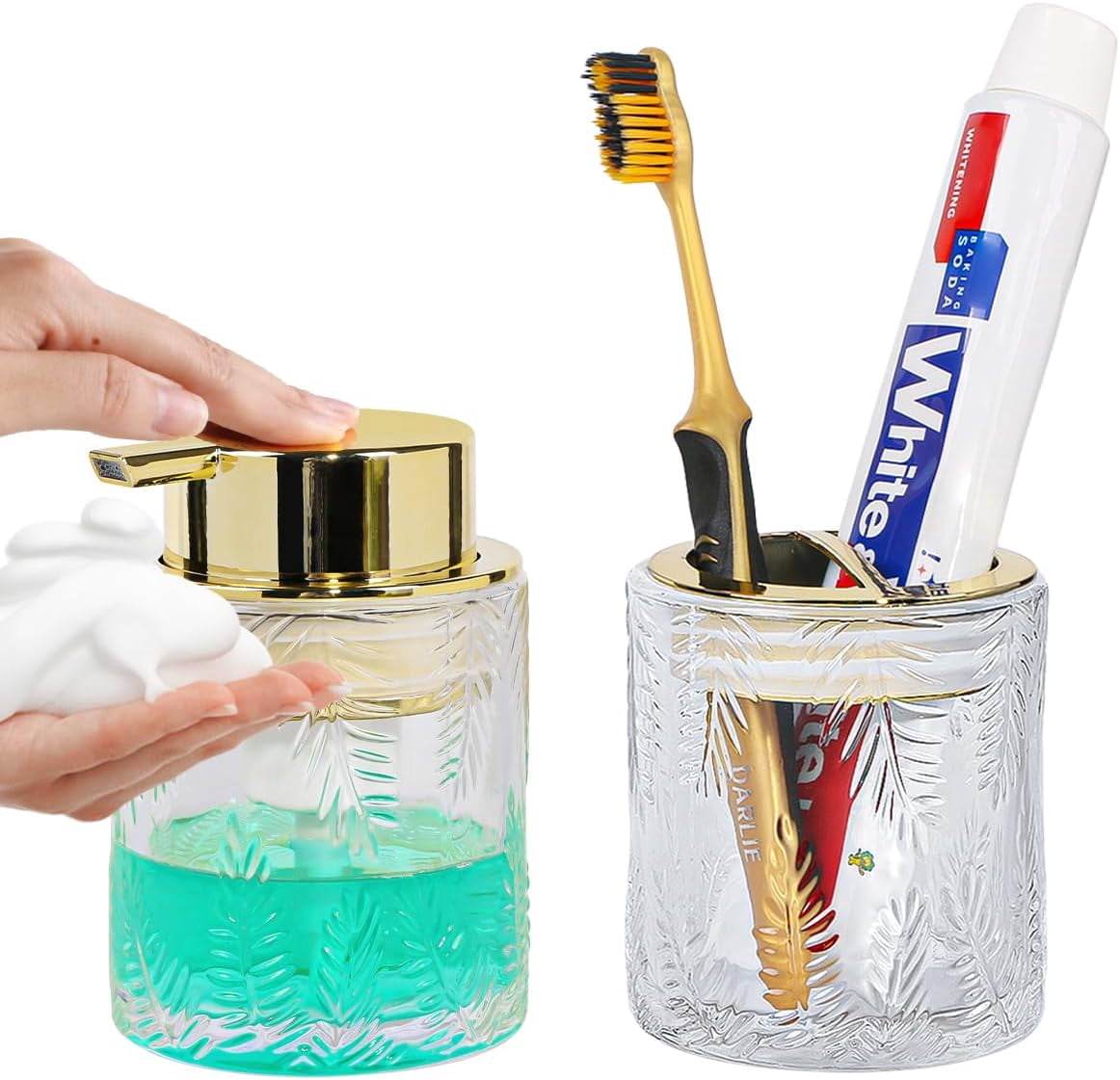 Shukong Bathroom Accessories Set,2pcs Clear Glass Bathroom Accessory ...