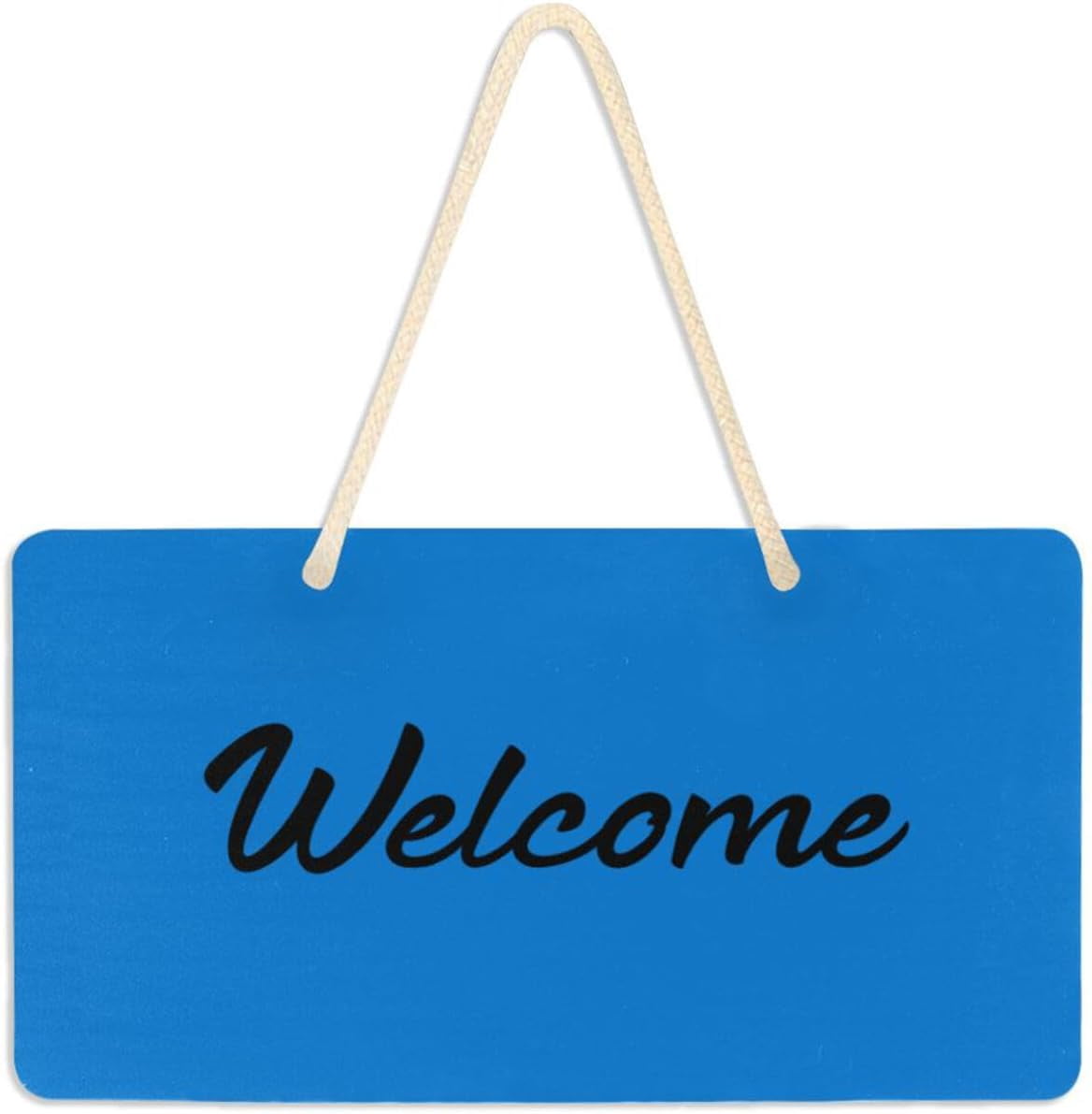 Shukong Blue Solid Color Welcome Sign Waterproof PVC Hanging Front Door ...