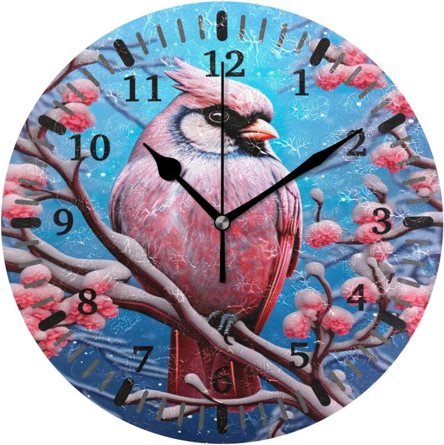 Shukong Cardinal Pattern Silent Non-Ticking Wall Clock,10 Inch Battery ...