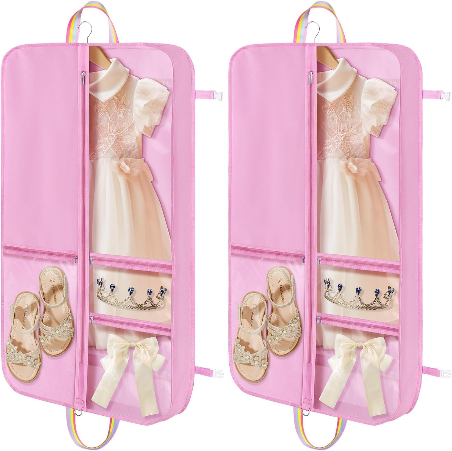 LOVEGRASS Kids Garment Bags For Dance Costumes - 40 Inch Hanging Bags With 4 Clear Pockets, 6 Pack - View #9