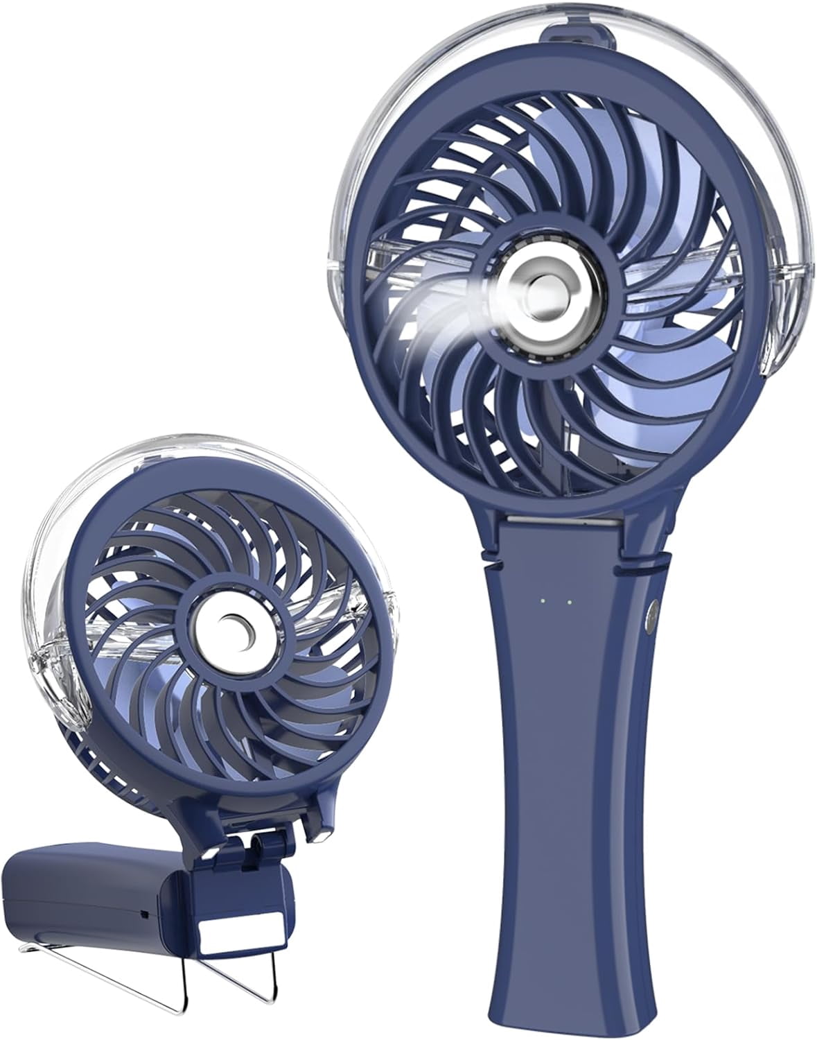 Shukong Portable Handheld Misting Fan, Rechargeable Personal Mister Fan, Battery Operated Spray Water Mist Fan, Foldable Electric Mini Cooling Hand Fans for Beach Travel Outdoors Makeup(Royal Blue)