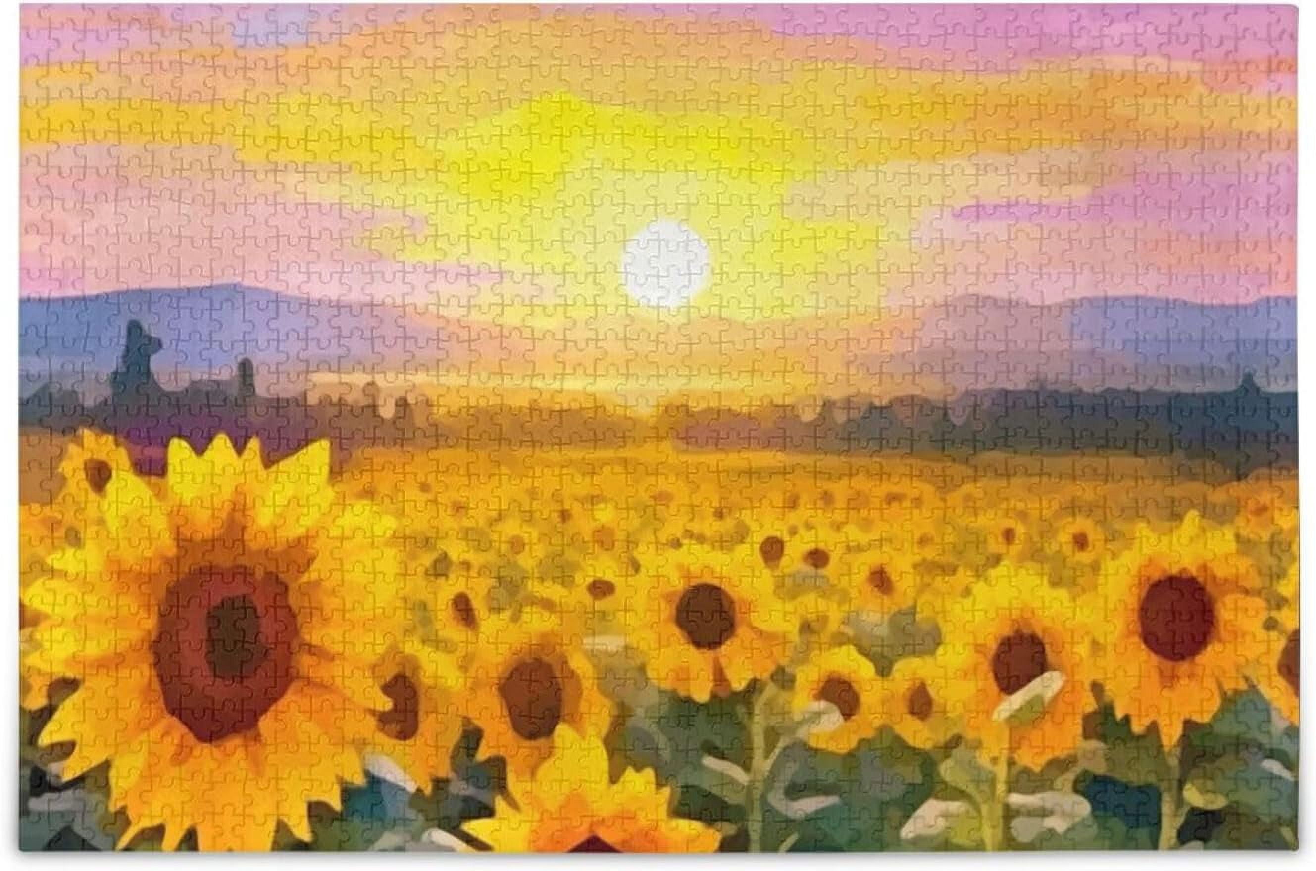 Radiant Sunflower Vases 1000 Piece Puzzle - Challenging Art Jigsaw For Adults