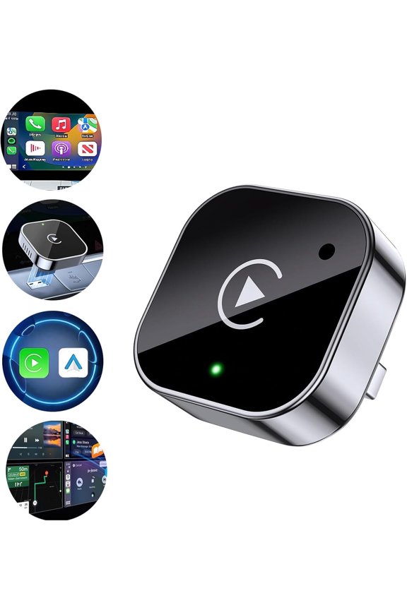 Upgrade Wireless Adapter Convert Wired to Wireless for CarPlay&Android Small Size, Plug and Play, Fast and Stable Connection