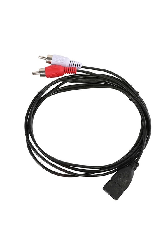 1.5m USB A Female Socket to 2 RCA Male Plug Audio Video Extension Cable Cord