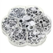 Shulemin 500Pcs Mixed Size Self-adhesive Round Plastic Wiggle Googly Eyes for DIY Doll