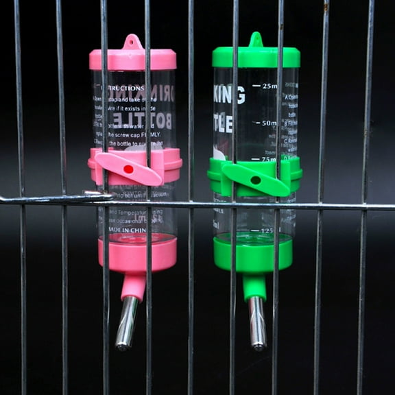 Shulemin 80ML/125ML Hamster Water Bottle Steel Ball Design Non-drip Plastic Small Animal Auto Dispenser Pet Supplies