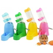 Shulemin 80ml 3 in 1 Hamster Squirrel Water Bottle Bowl Base Hut Food Feeder Nest,80ml Yellow