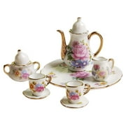 Shulemin 8Pcs/Set 1/6 Porcelain Dining Ware Teapot Dish Miniature Dolllhouse Accessories 8pcs/set