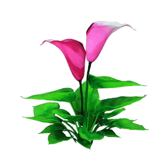 Shulemin Aquarium Ornament Fadeless Aquatics Accessories Bright Color Simulation Flower Landscape Decor