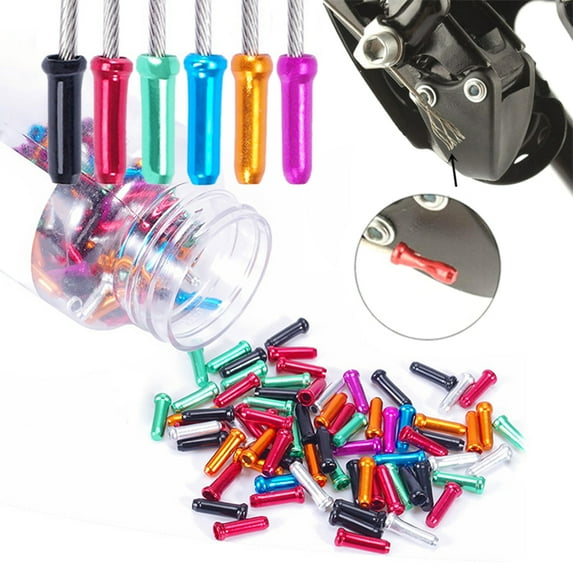 Shulemin Bike Cable End Cap,50Pcs Aluminum Bicycle Bike Brake Shifter Derailleur Inner Cable Wire End Caps