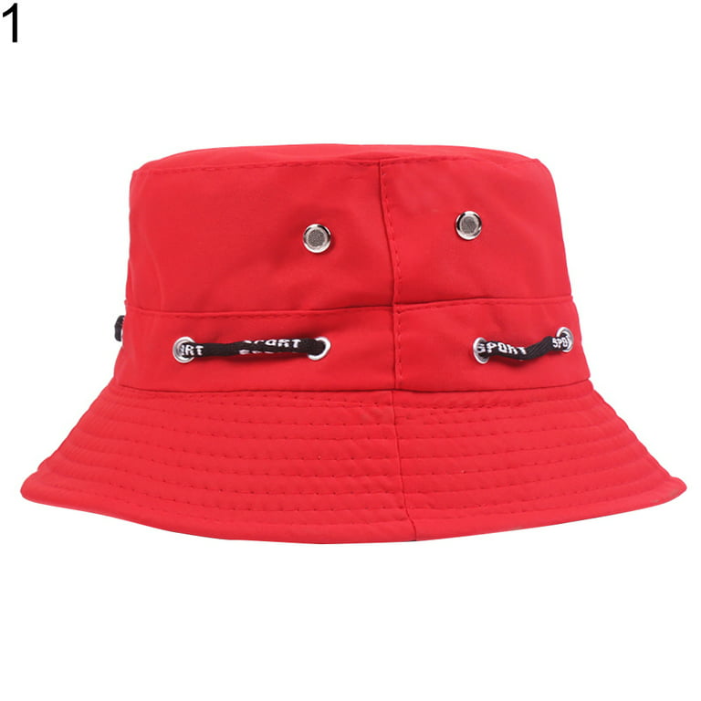 Shulemin Bucket Hat Unisex Travel Fishing Men Women Casual Sun Cap,Red