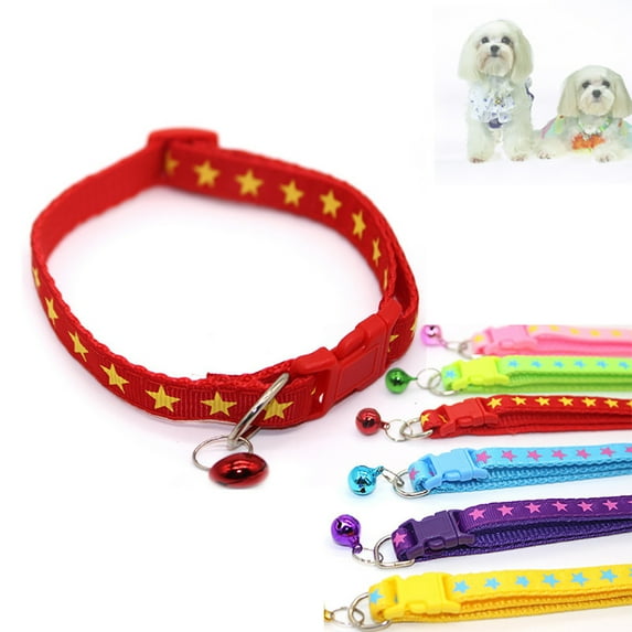 Shulemin Fashion Star Quick Release Buckle with Bell Cat Dog Puppy Kitten Collar Necklace,Green