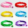 thumbnail image 1 of Shulemin Flower Design Dog Collars Puppy Necklace with Bell Charm for Small Dogs,Grass Green, 1 of 7