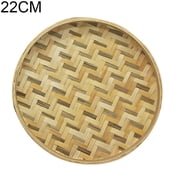 Shulemin Handmade Round Bamboo Weaving Sieve Fruit Tea Basket Storage Organizer 22cm