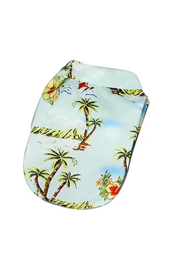 Kitten Sweatshirt Single-breasted Button Elastic Polyester Hawaiian Style Cat Outfit Pet Accessories,Green M