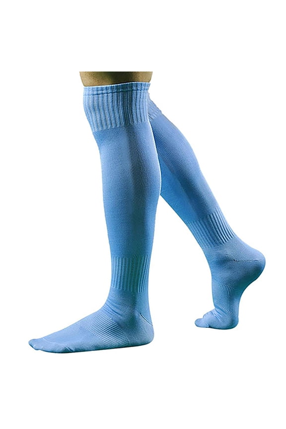 Men Sport Football Baseball Hockey Soccer Long Socks Over Knee High Socks Sky Blue