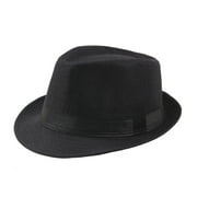 Shulemin Men Wide Brim Fedora Felt Hat Panama Cap Boater Summer Beach Sunhat,Black