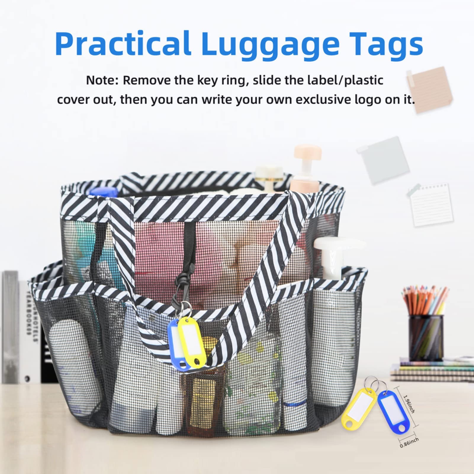 Shulemin Mesh Shower Bag Portable 8Pocket Bag Beach Swimming And Wash