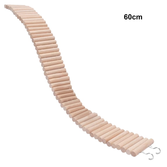 Shulemin Pet Bridge Toy Bur-free Bite Resistant Natural Wood Hamster Parrot Ladder Toy for Gerbils,60 cm