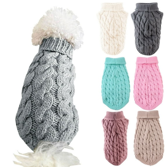 Shulemin Pet Small Dog Cat Chihuahua Autumn Winter Sweater Knitwear Clothes Blouse Outfit,Blue L