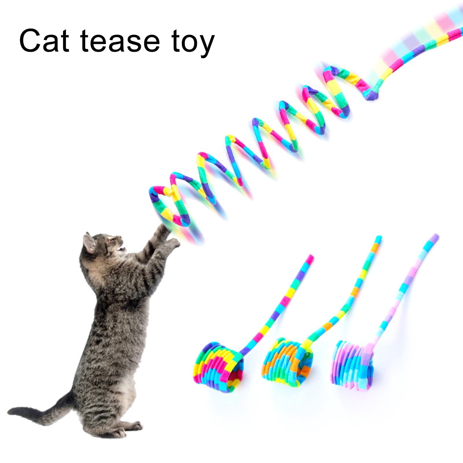 Picture of Shulemin Pet Wand Toy,Cat Toy Long Rope Relieve Boredom Vibrant Color ...