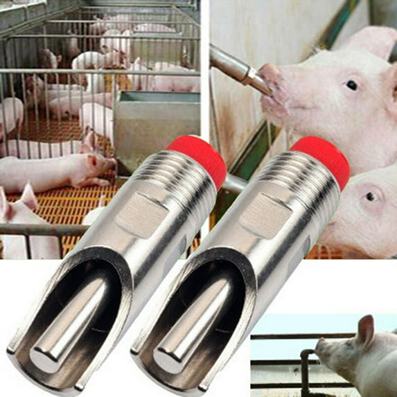 Shulemin Pig Waterer, Pig Swine Hog Sheep Livestock Stainless Steel Water Drinker Waterer Nipple