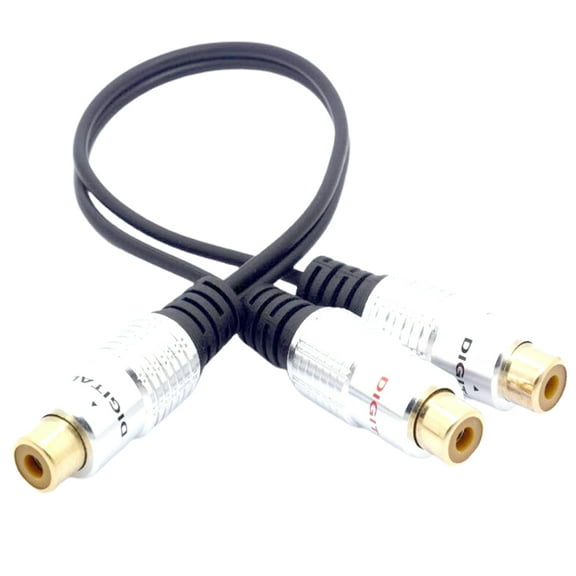 Shulemin Portable 2 RCA Female to RCA Y Splitter Audio Video Adapter Connector Cable