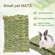 Shulemin Rabbit Mat Square Shape Breathable Grass Woven Small Animal Sleeping Pad,L