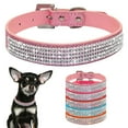thumbnail image 1 of Shulemin Rhinestone Diamante Dog Chihuahua Adjustable Faux Leather Soft Puppy Collar Black, 1 of 8