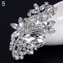 Purple Rhinestone Flower Brooch Pin - Alloy & Crystal Wedding Dress Jewelry Accessory For Women