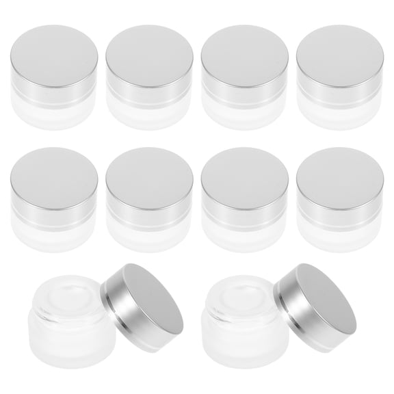 Shuliwen 10 Empty Frosted Glass Sample Jars with Lids for Travel (5g)