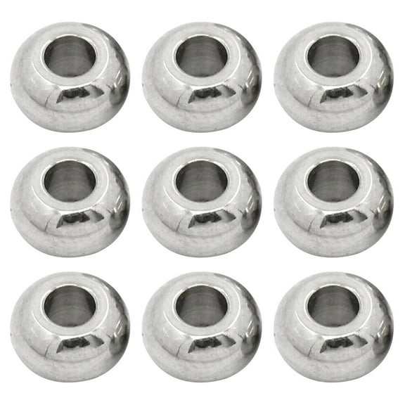WASHWEPE Jewelry Making Spacer Beads Silver Stainless Steel for Bracelets 100Pcs 0.2X0.2X0.2In