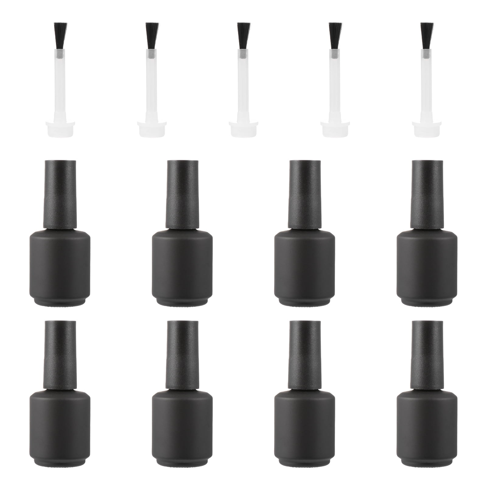 Shuliwen 13pcs Black Glass Nail Polish Bottles for Gel and Glue