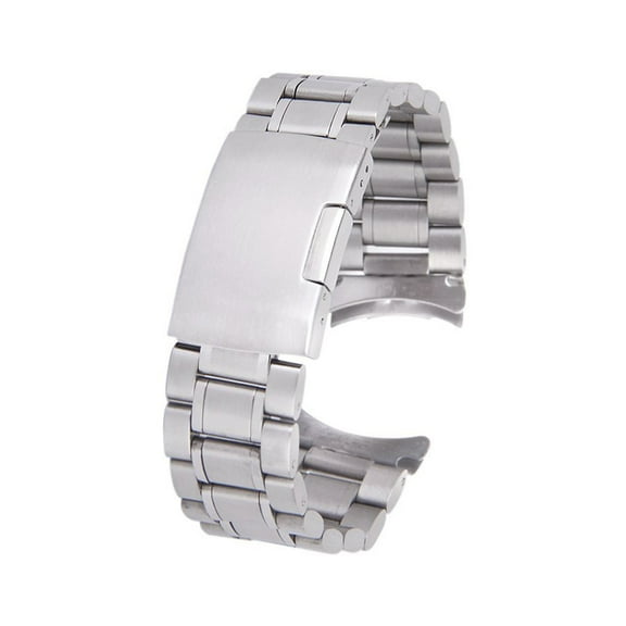 Shuliwen 22mm Stainless Steel Watch Bands - Silver Brushed Bracelet Replacement for Men
