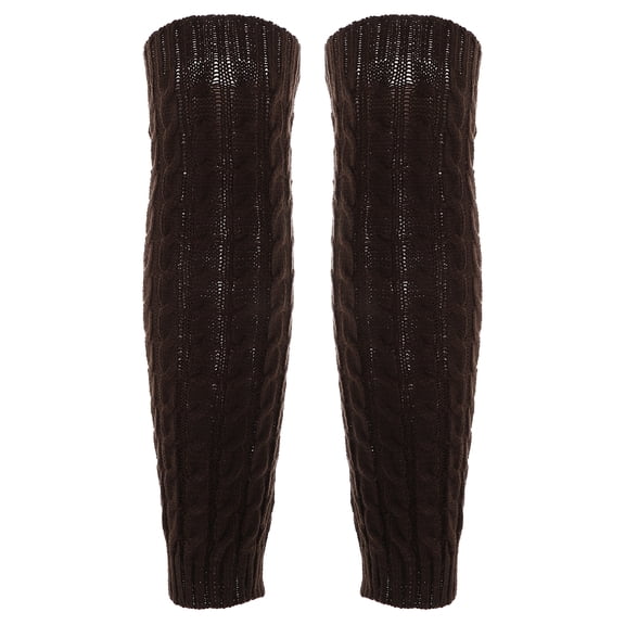 WASHWEPE Fuzzy Leg Warmers Calf Protection Coffee 2Set Winter