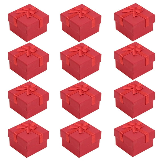 Shuliwen 30 Small Red Jewelry Gift Boxes with Lids for Valentines Day & Weddings