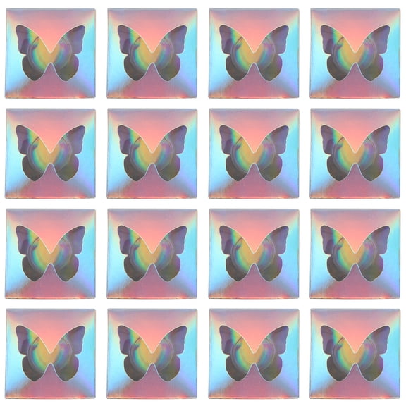 WASHWEPE Eyelash Packaging Box Multi Colored Holographic 30Pcs 2 83x2 83x0 47In