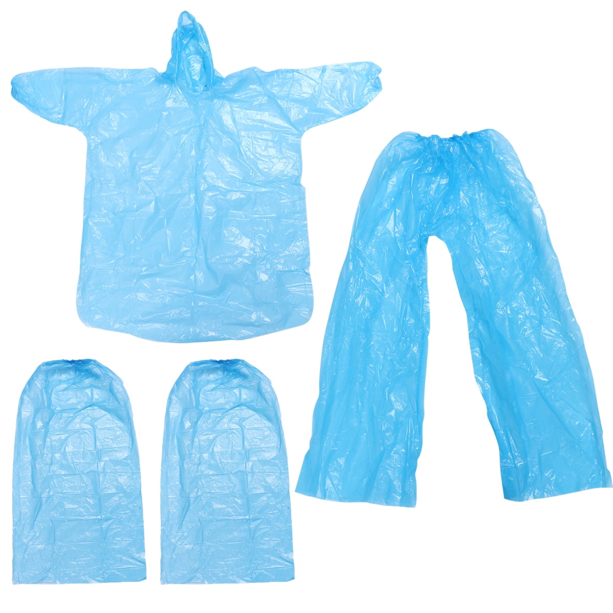 WASHWEPE Portable Windproof Rain Suits Plastic Unisex for Theme Parks Water Rides 1 Set