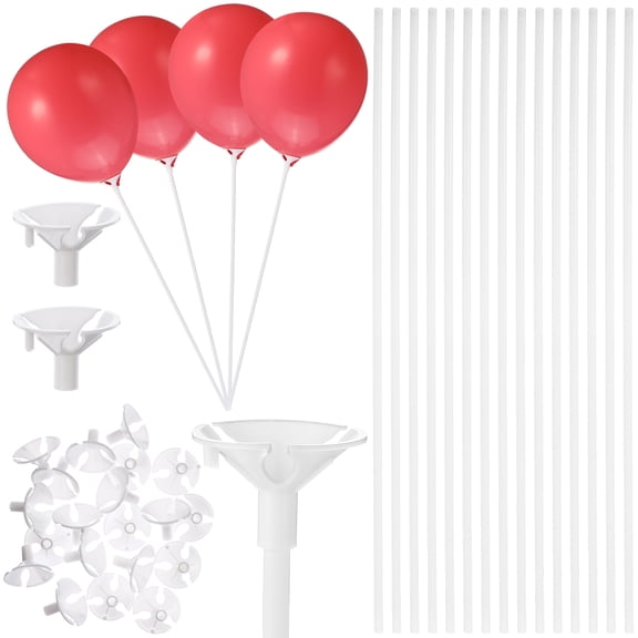Shuliwen 50 Clear Balloon Sticks with Cups for Wedding Party Decoration