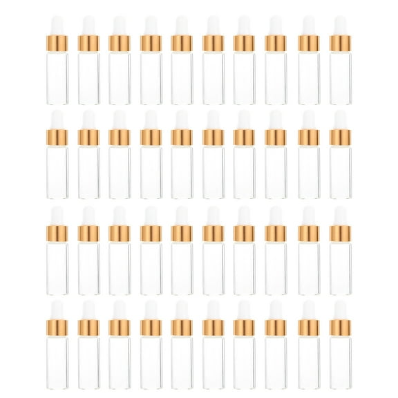 WASHWEPE Glass Sample Bottles Essential Oil Bottle Glass Golden 50Pcs For Business Partners