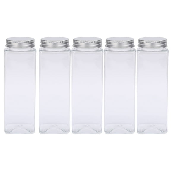 Shuliwen 5Pcs 500ml Plastic Coffee Bottles Disposable Juice Empty Bottles PET Water Storage Container with Holeless Lid