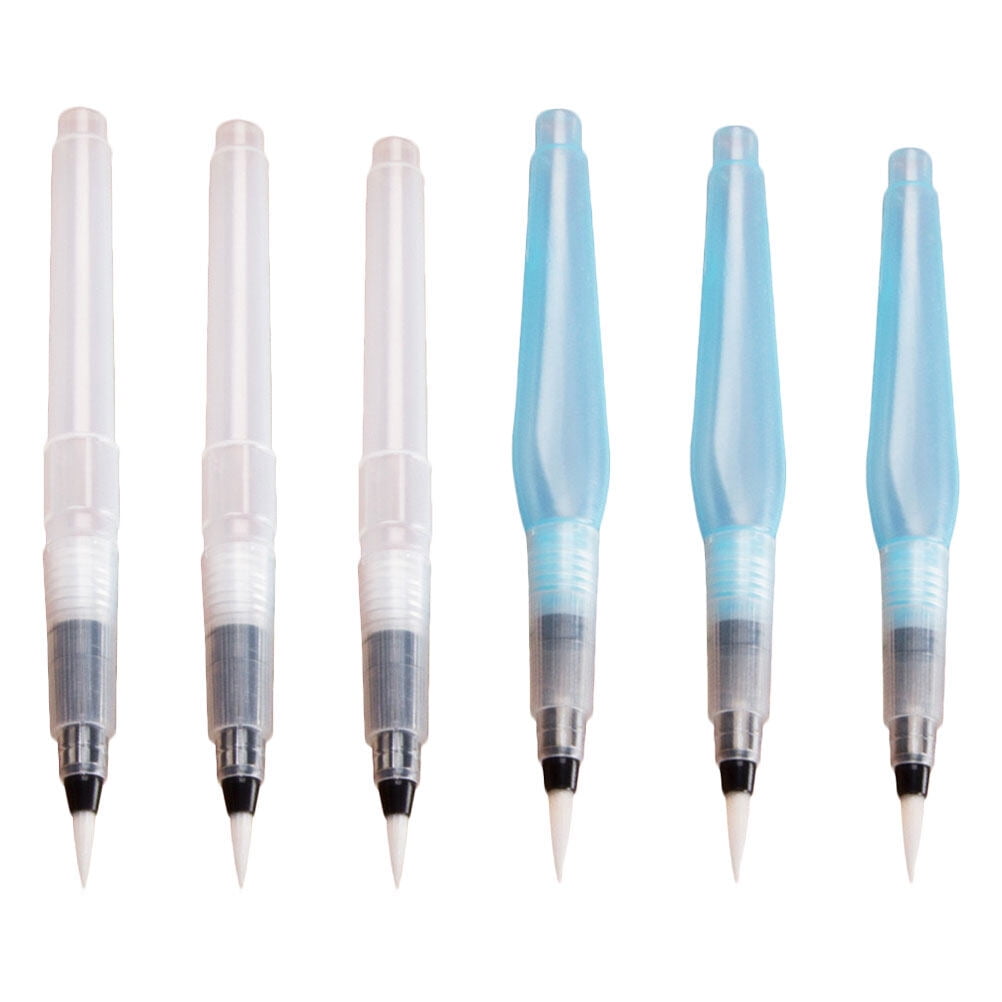Shuliwen 6 Watercolor Brush Pens Refillable Water Brush for Painting