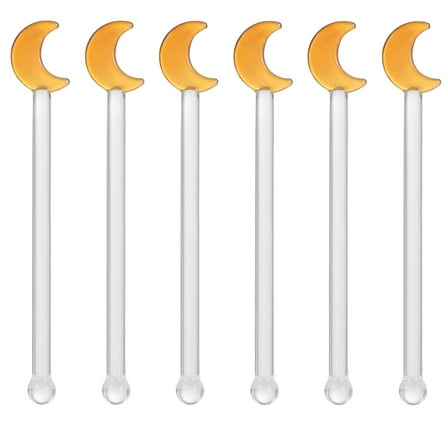 WASHWEPE Stir Sticks for Cocktails 6Pcs 4.7x0.6in Glass Transparent