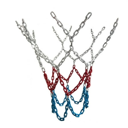 Shuliwen Outdoor Heavy Duty Basketball Net - Rustproof Metal Chain - White/Red/Blue