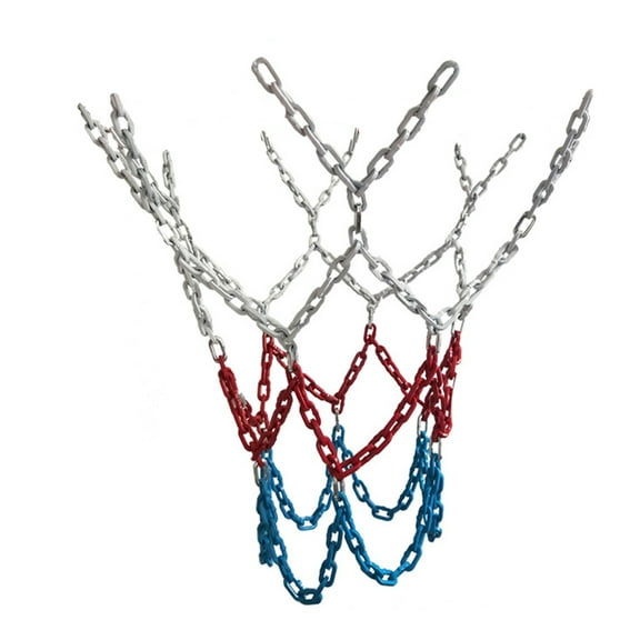 Shuliwen Outdoor Heavy Duty Basketball Net - Rustproof Metal Chain - White/Red/Blue