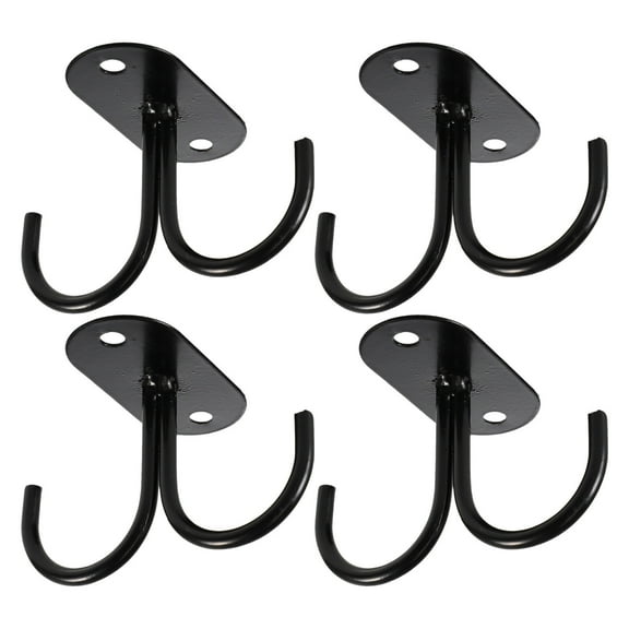 Shuliwen Under Cabinet Mug Hooks, Rustic Coffee Cup Holder Rack (Black)